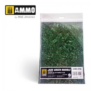Ammo Mig Jimenez Jade Green Marble. Square Die-cut Marble Tiles - 2 pcs.