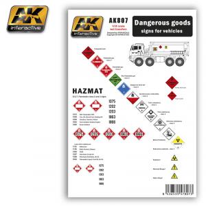 AK Interactive DANGEROUS GOODS signs for vehicles