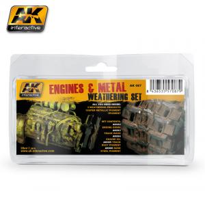 AK Interactive ENGINES AND METAL WEATHERING SET