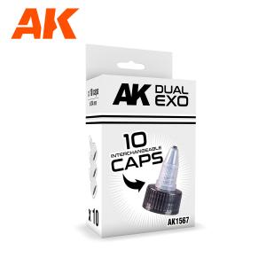 AK Interactive SET BLACK CAPS (24mm diameter)