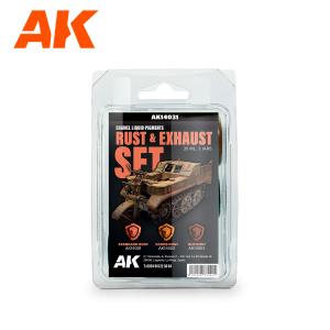 AK Interactive RUST & EXHAUST SET - Liquid Pigment (3 ref x 1unit)