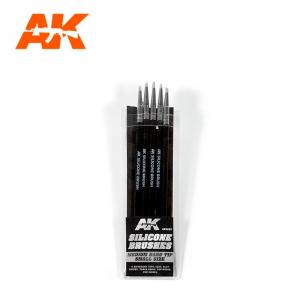 AK Interactive Silicone Brushes - Medium Tip, Small (5 pcs)
