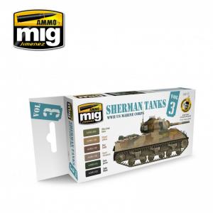 Ammo Mig Jimenez Sherman Tanks Paint Set, Vol 3 - WWII US Marine Corps