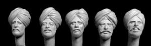 Hornet Models 5 heads with Sikh turbans