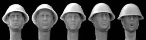 Hornet Models 5 heads, East German helmet