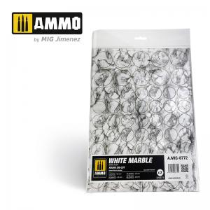 Ammo Mig Jimenez White Marble. Round Die-cut for Bases for Wargames - 2 pcs.