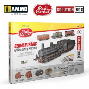 Ammo Mig Jimenez AMMO RAIL CENTER SOLUTION BOX #01 - GERMAN TRAINS. All Weathering Products