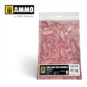 Ammo Mig Jimenez Pink and Gold Marble. Round Die-cut for Bases for Wargames - 2 pcs.