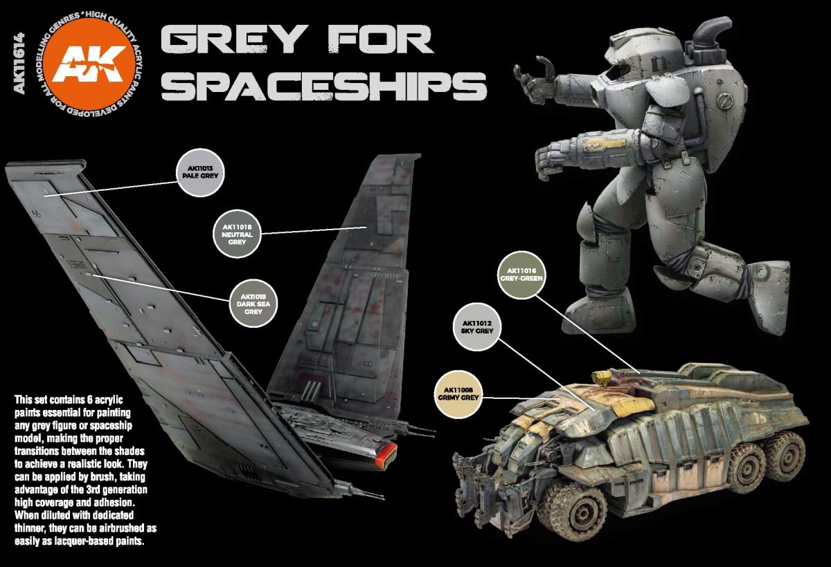 AK Interactive Grey for Spaceships Color Set