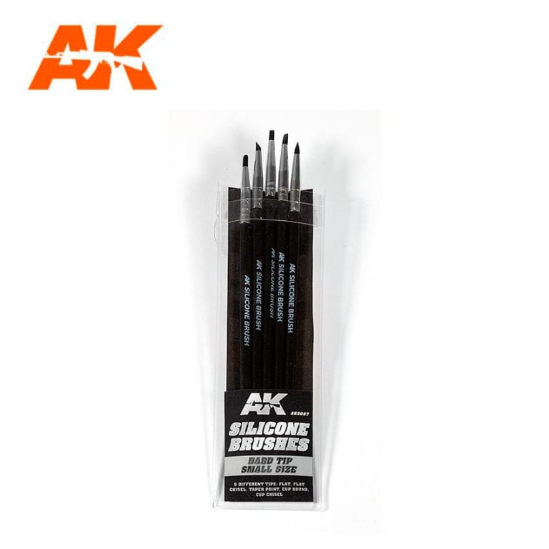 AK Interactive Silicone Brushes - Hard Tip, Small (5 pcs)
