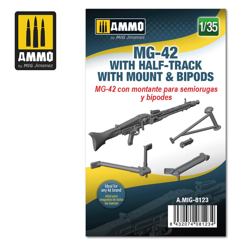 Ammo Mig Jimenez MG 42 w Half-Track Mount & Bipods