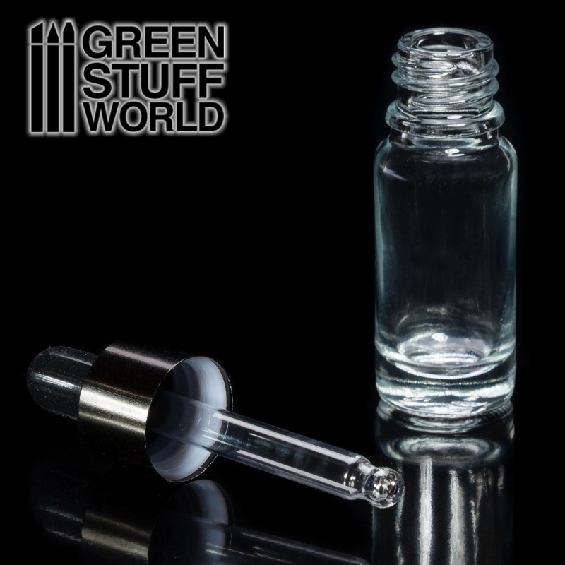 Green Stuff World Empty Glass Bottle w Pipette