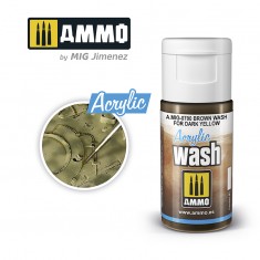 Ammo Mig Jimenez ACRYLIC WASH Brown Wash for Dark Yellow