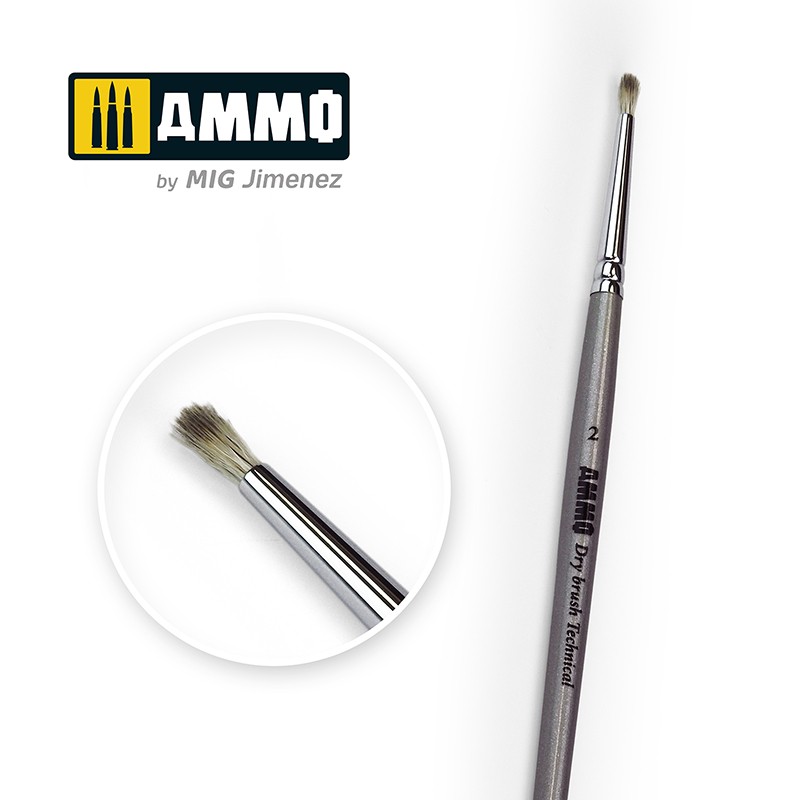 Ammo Mig Jimenez 2 AMMO Drybrush Technical Brush