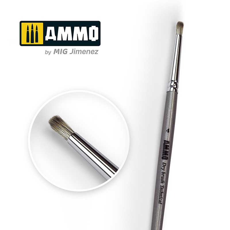 Ammo Mig Jimenez 4 AMMO Drybrush Technical Brush