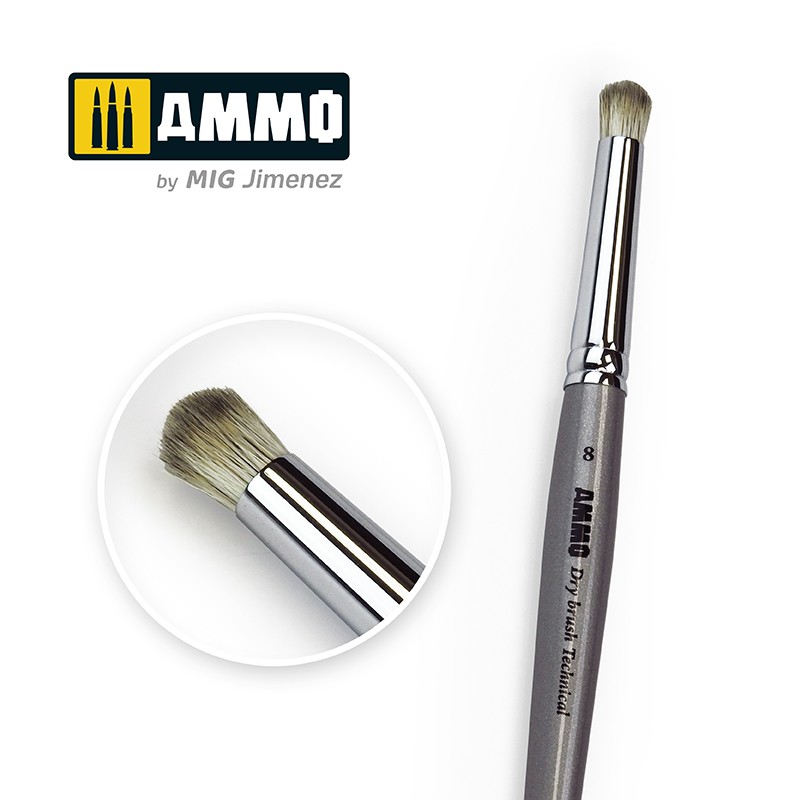 Ammo Mig Jimenez 8 AMMO Drybrush Technical Brush