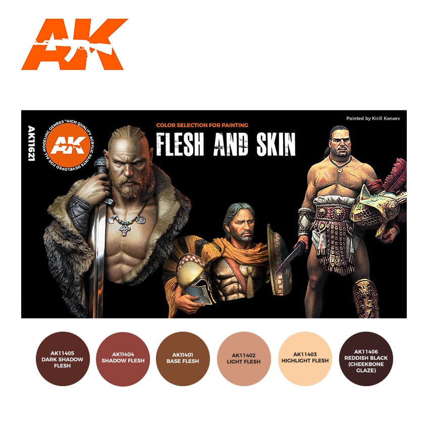 AK Interactive Flesh and Skin, colors set