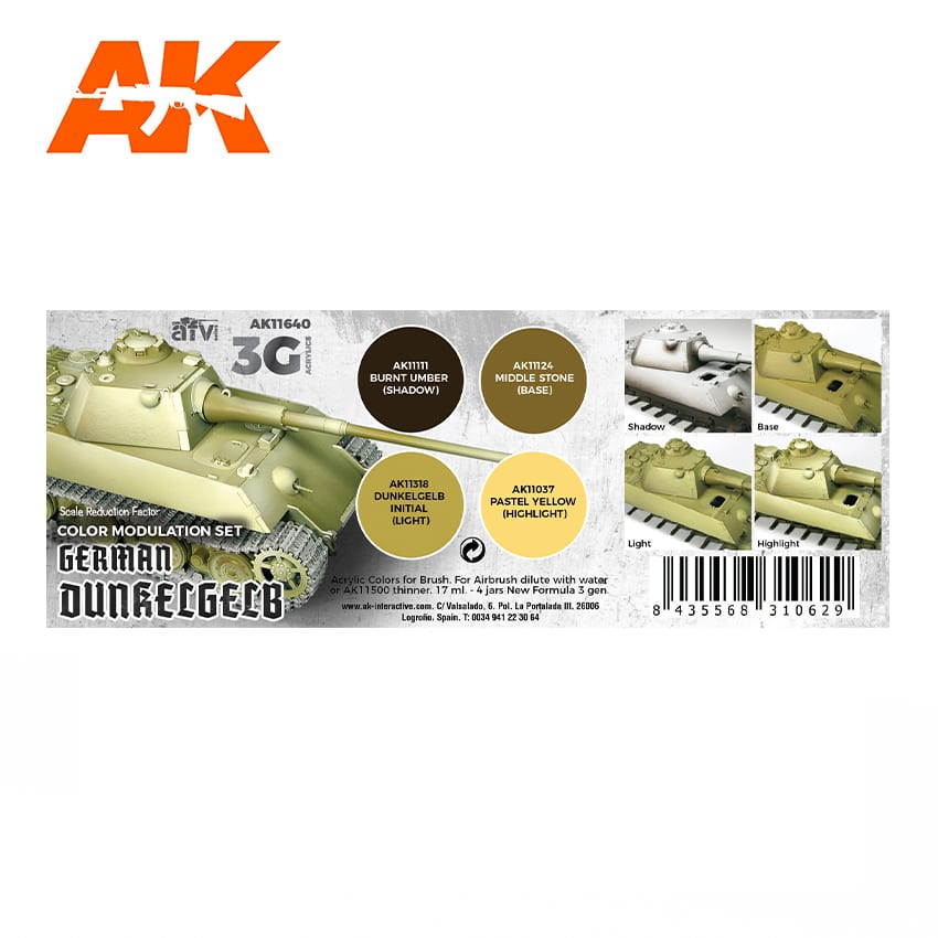 AK Interactive German Dunkelgelb, modulation set