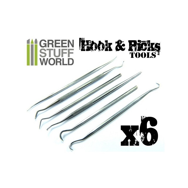 Green Stuff World Hook & Pick Tools, set of 6