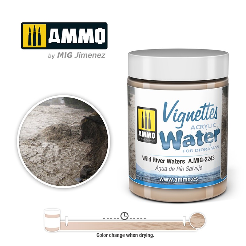 Ammo Mig Jimenez Wild River Waters, Vignettes Acrylic Water 100 ml