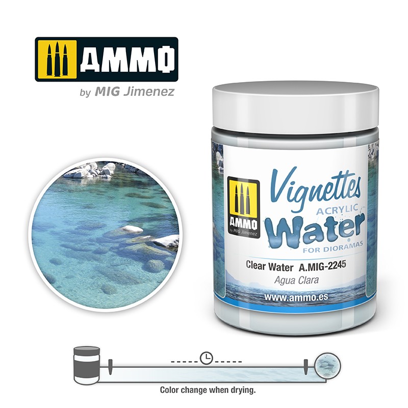 Ammo Mig Jimenez Clear Water, Vignettes Acrylic Water 100 ml