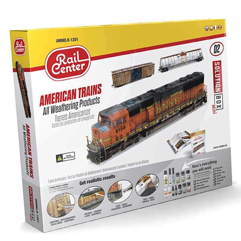 Ammo Mig Jimenez AMERICAN TRAINS - All Weathering Products Solution Box