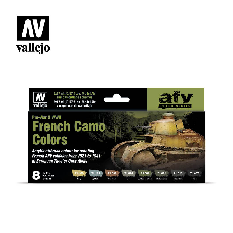 Vallejo Model Air French Camo Colors Pre-War & WWII 8x17ml