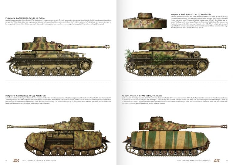 AK Interactive 1944 GERMAN ARMOUR IN NORMANDY Camouflage Profile Guide English