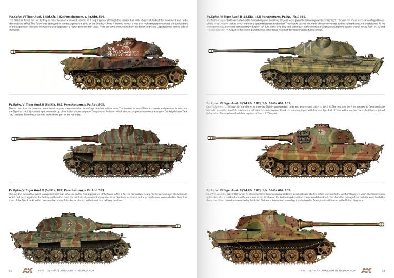AK Interactive 1944 GERMAN ARMOUR IN NORMANDY Camouflage Profile Guide English