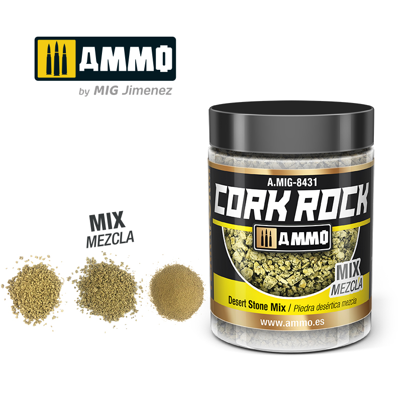 Ammo Mig Jimenez TERRAFORM CORK ROCK Desert Stone Mix (Jar 100mL)