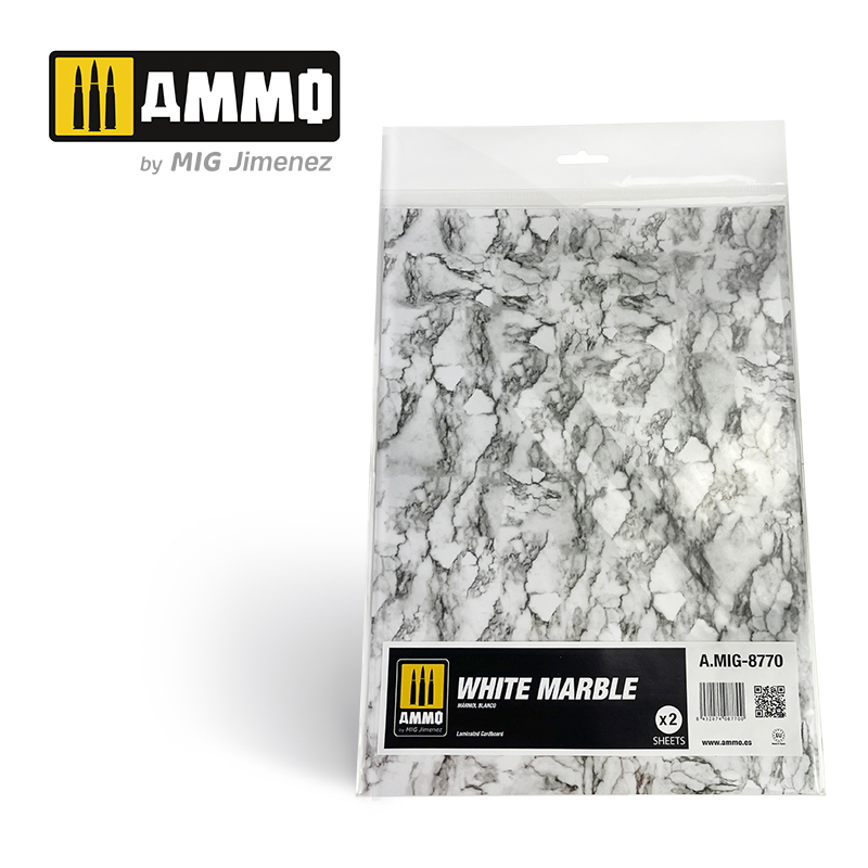 Ammo Mig Jimenez White Marble. Sheet of Marble - 2 pcs.