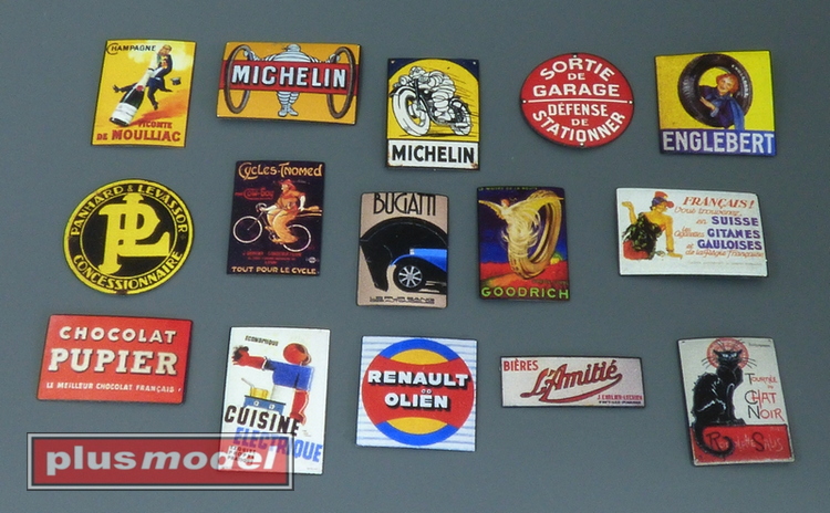 Plus Model Tin advertising sign France 30s to 40s