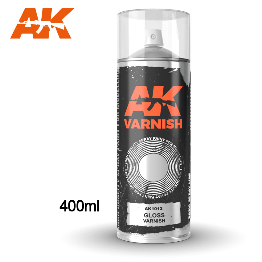 AK Interactive Gloss Varnish - Spray 400ml (Includes 2 nozzles)