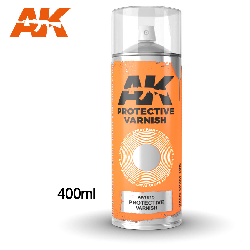 AK Interactive Protective Varnish - Spray 400ml (Includes 2 nozzles)