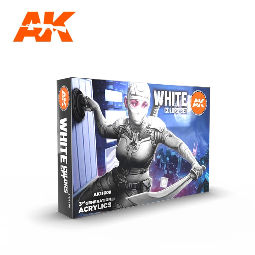 AK Interactive WHITE COLORS SET