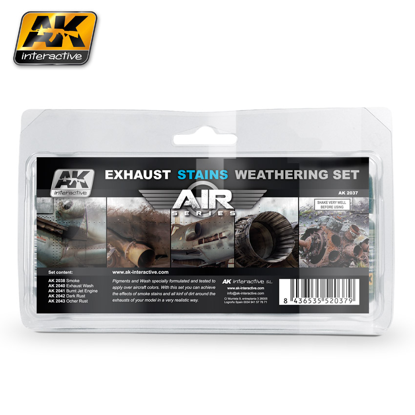 AK Interactive EXAUSTS & STAINS WEATHERING SET
