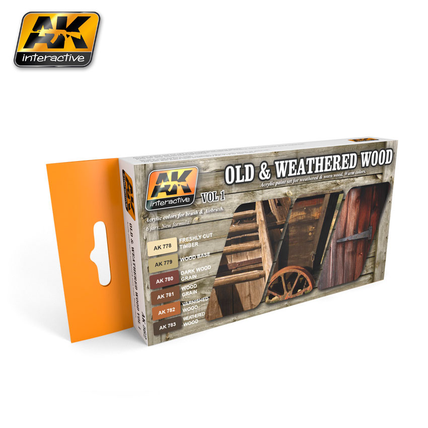 AK Interactive OLD AND WEATHERED WOOD VOL.1 COLORS SET