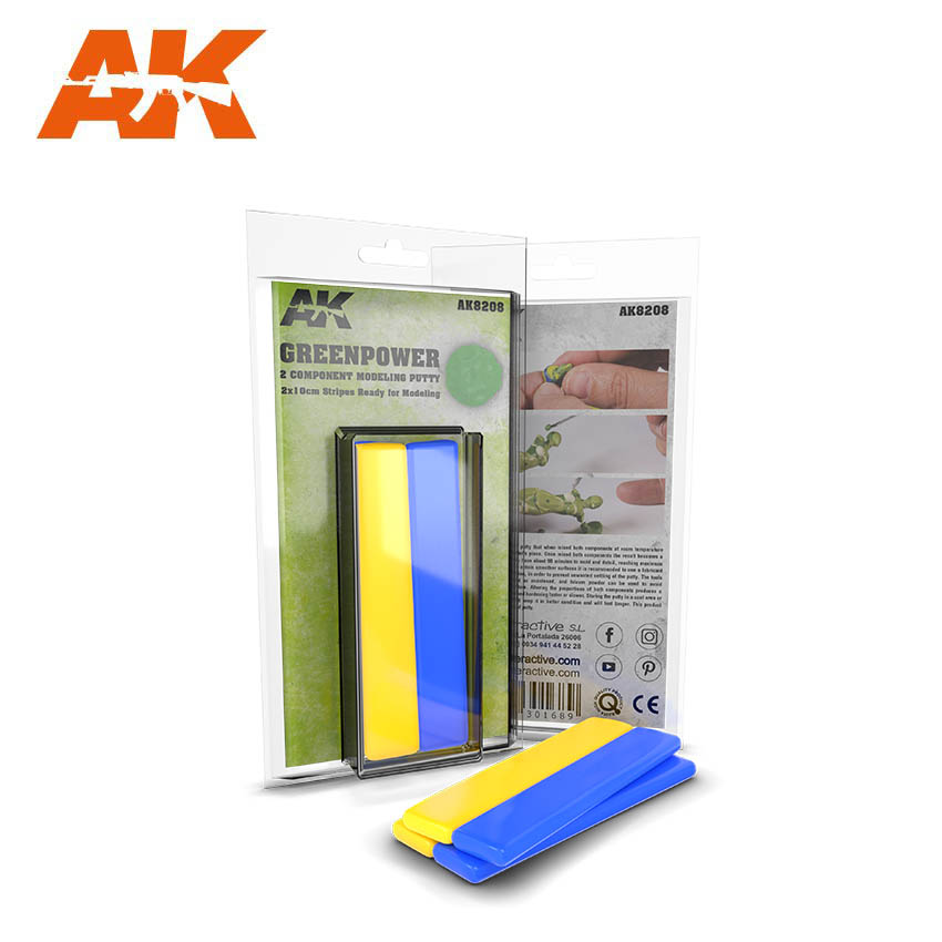 AK Interactive Green Power (Bi-component Modelling Putty 2x10 cm)