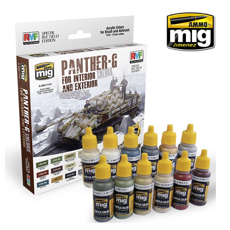 Ammo Mig Jimenez PANTHER-G Colors Set for Interior and Exterior Set