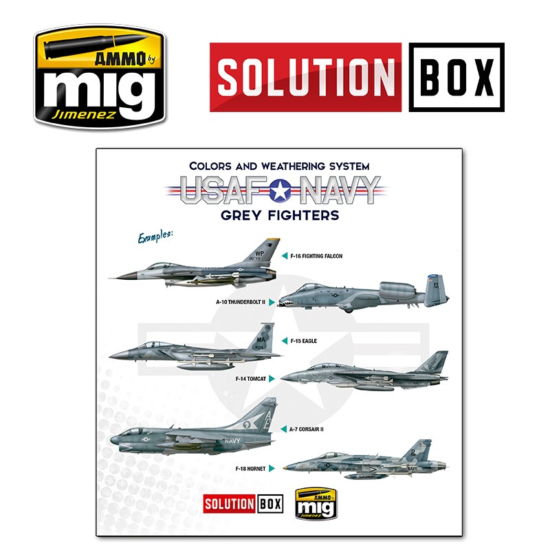 Ammo Mig Jimenez USAF Navy Grey Fighters Solution Box (utgngen)