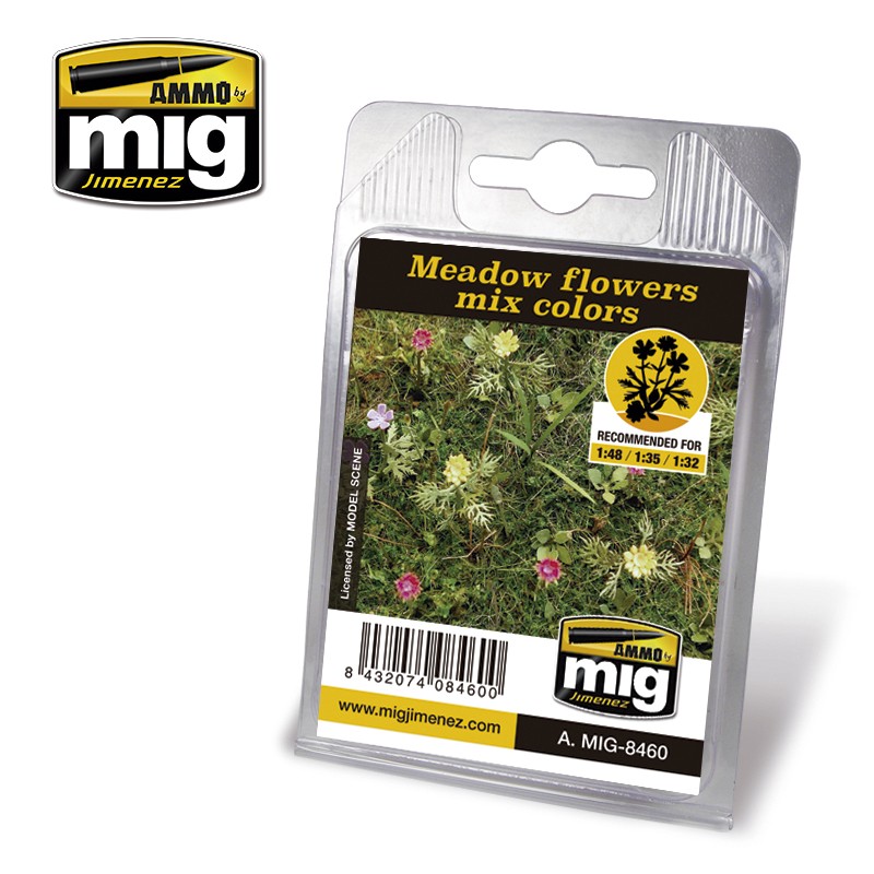 Ammo Mig Jimenez Laser Cut Plants - Meadow Flowers, Mix Colors