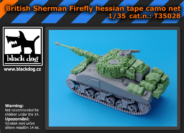 Black Dog British Sherman Firefly - Hessian Tape Camo Net