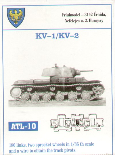 Friulmodel KV-1/KV-2 180 - Track Link Set, plus 2 Sprocket Wheels (TAM).