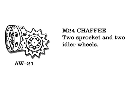 Friulmodel M24 Chaffee - Sprocket Wheels (2 pcs), Idler Wheels (2 pcs)