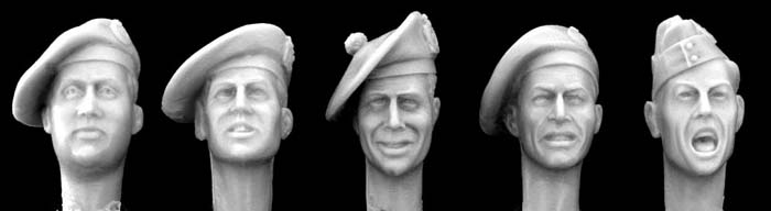 Hornet Models 5 British heads, 2 tam-o-shanters, 2 general service cap