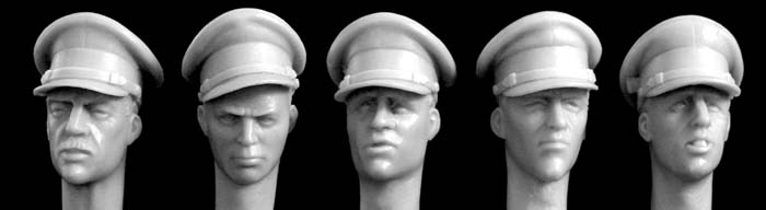 Hornet Models 5 heads, British officer's type peaked cap