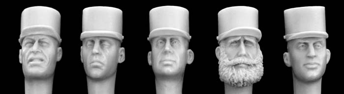 Hornet Models 5 French Foreign Legion Heads in Parade Kepis