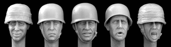 Hornet Models 5 Heads wearing German Paratroop helmet WWII