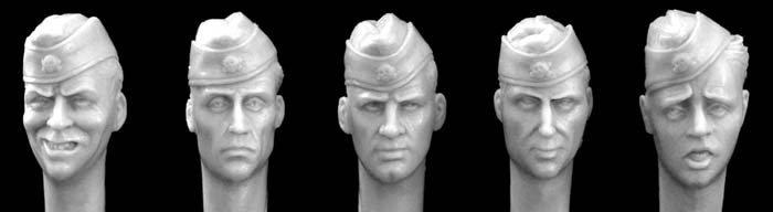 Hornet Models 5 heads w SS sidecaps (change insignia for WW2 LW or Navy)