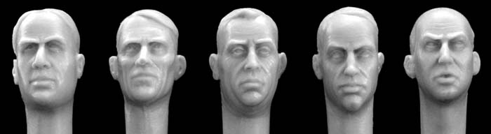 Hornet Models 5 Bare Heads with Mature Faces